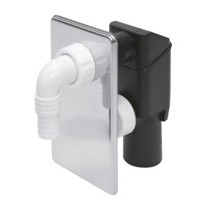 Syfon t.b.t. do pralki i zmywarki z chromowaną osłoną.