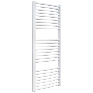 Biały grzejnik t.b.t. do łazienki.