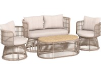 Komplet mebli wypoczynkowych SALUDA beżowy 4-częściowy