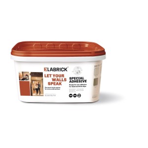 Wiadro kleju Elabrick, jasnoszary, 5 kg, gotowy do użycia do płytek.