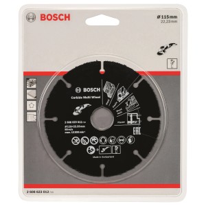 Tarcza tnąca Bosch Carbide Multi Wheel, średnica 115 mm do szlifierek kątowych.