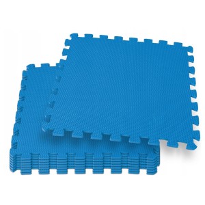 Niebieska mata podłogowa Basenowa, mata puzzle na podłogę.