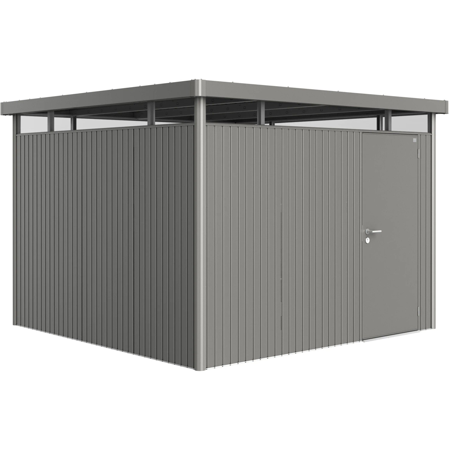 Biohort Domek metalowy HighLine, H6, metalik kwarc szary, 8,5m2, drzwi stand.