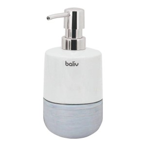 t.b.t. ceramiczny dozownik do mydła, biało-szary, do akcesoriów łazienkowych.