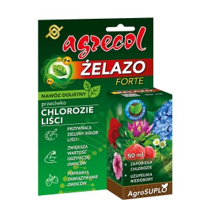 Agrecol Żelazo Forte: Nawóz dolistny przeciw chlorozie dla zielonych liści i zdrowych owoców.