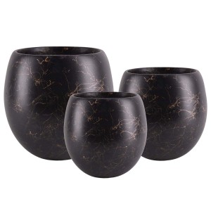 Osłonka Livia czarny marmur komplet 3 szt.