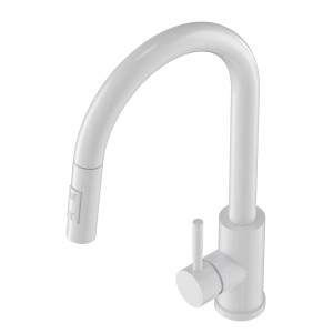 Granitan Bateria kuchenna z wyciąganą wylewką Loseto biała