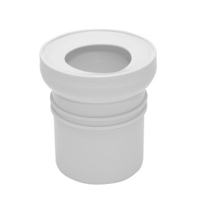 Białe złącze WC do montażu toalety.