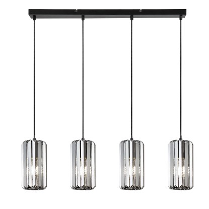 Rabalux Lampa wisząca Veness 4x40W E27 czarna klosz dymny