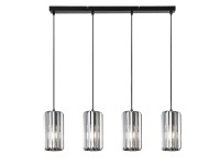 Rabalux Lampa wisząca Veness 4x40W E27 czarna klosz dymny