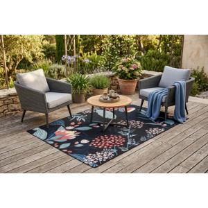 Indavo Dywan BORNEO kwiaty 120 x 160 cm niebieskie