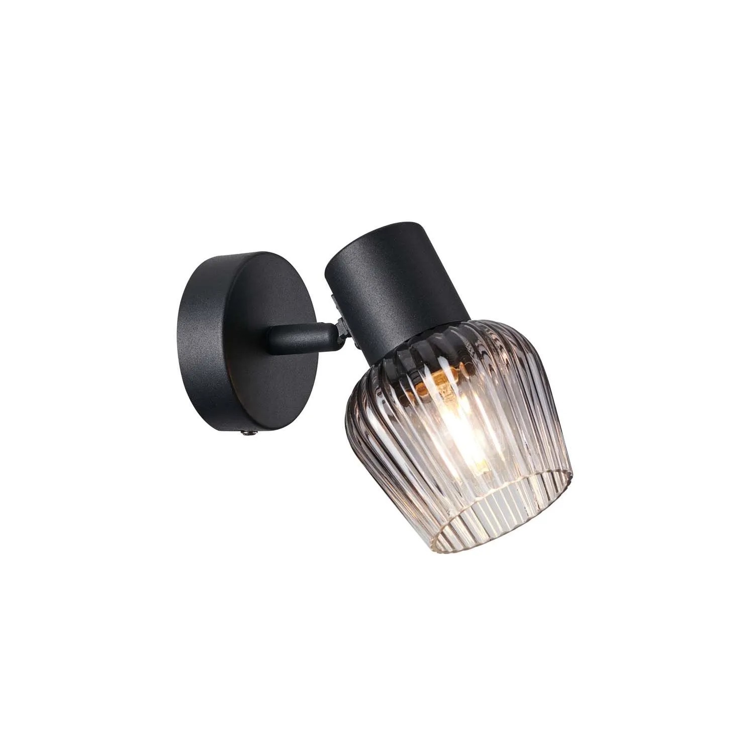 Candellux kinkiet MITURA czarny 1xE27 40W klosz dymiony