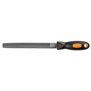 Okrągły pilnik do metalu z czarną rączką NEO Tools.