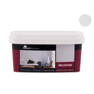 Wiadro farby efektowej t.b.t., biały podkład do dekoracji ścian.