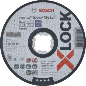 Tarcza tnąca Bosch X-Lock Expert for Inox + Metal, Ø 125 mm, do cięcia stali.