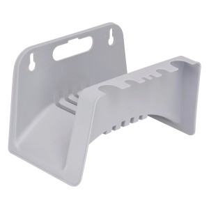 Szary uchwyt na wąż LUX Classic do montażu na ścianie do węży ogrodowych.