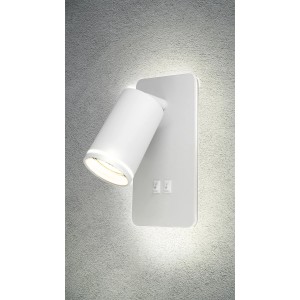 Biały kinkiet/spot t.b.t. z włącznikiem do użytku wewnętrznego.