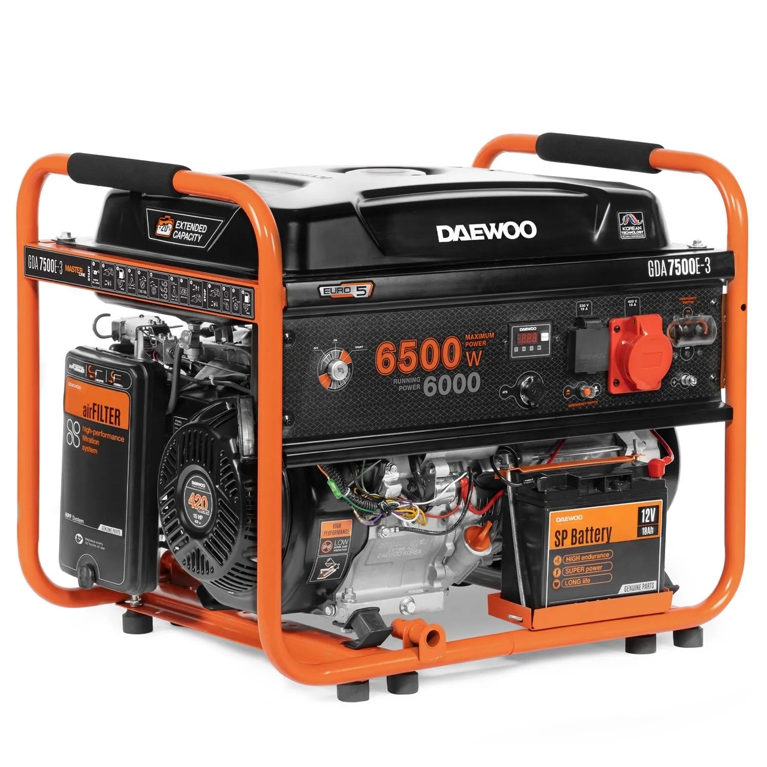 DAEWOO Agregat prądotwórczy benzynowy GDA 7500E-3 6500W