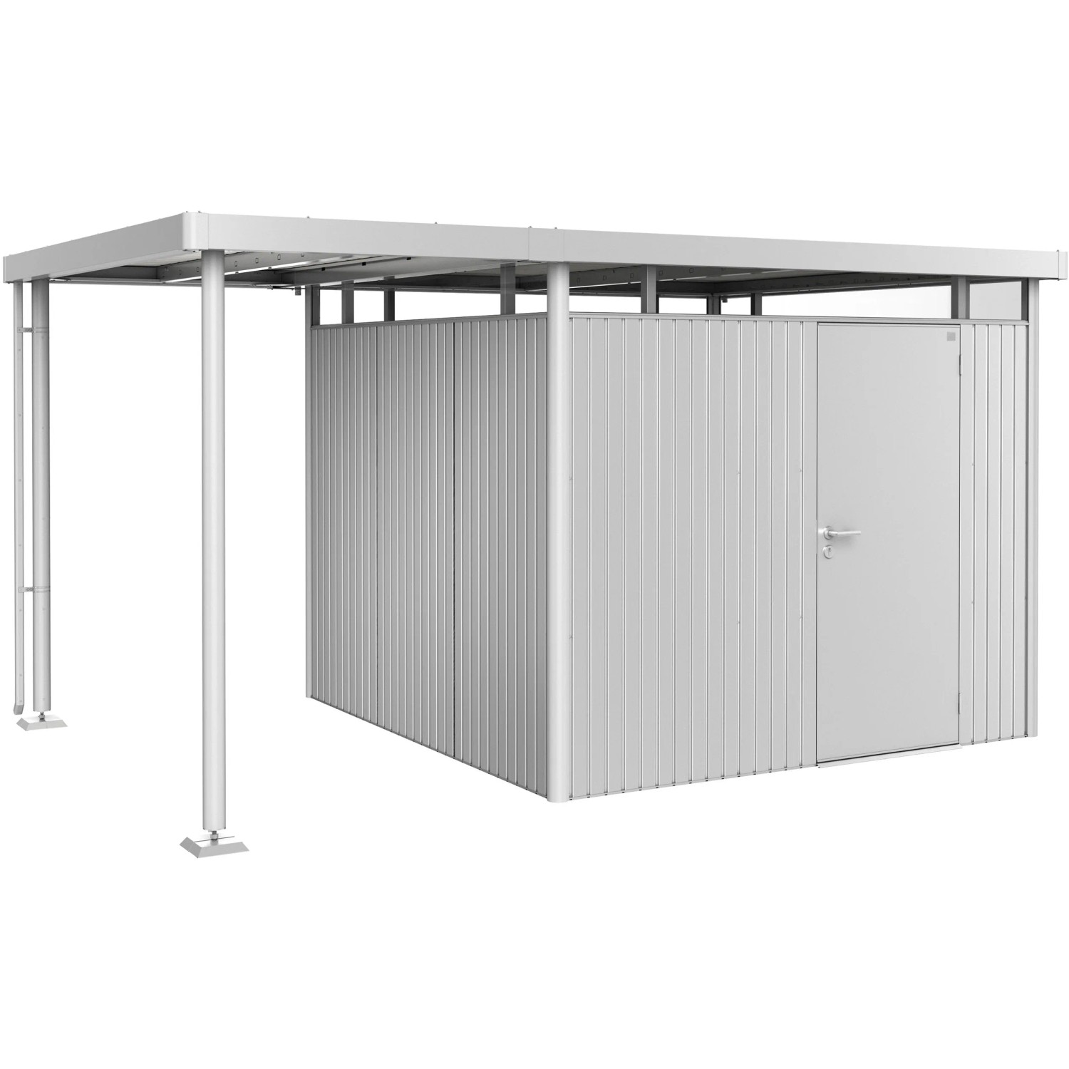 Biohort Dach boczny do altany ogr. HighLine 4 srebrny metalik 150x275x222 cm