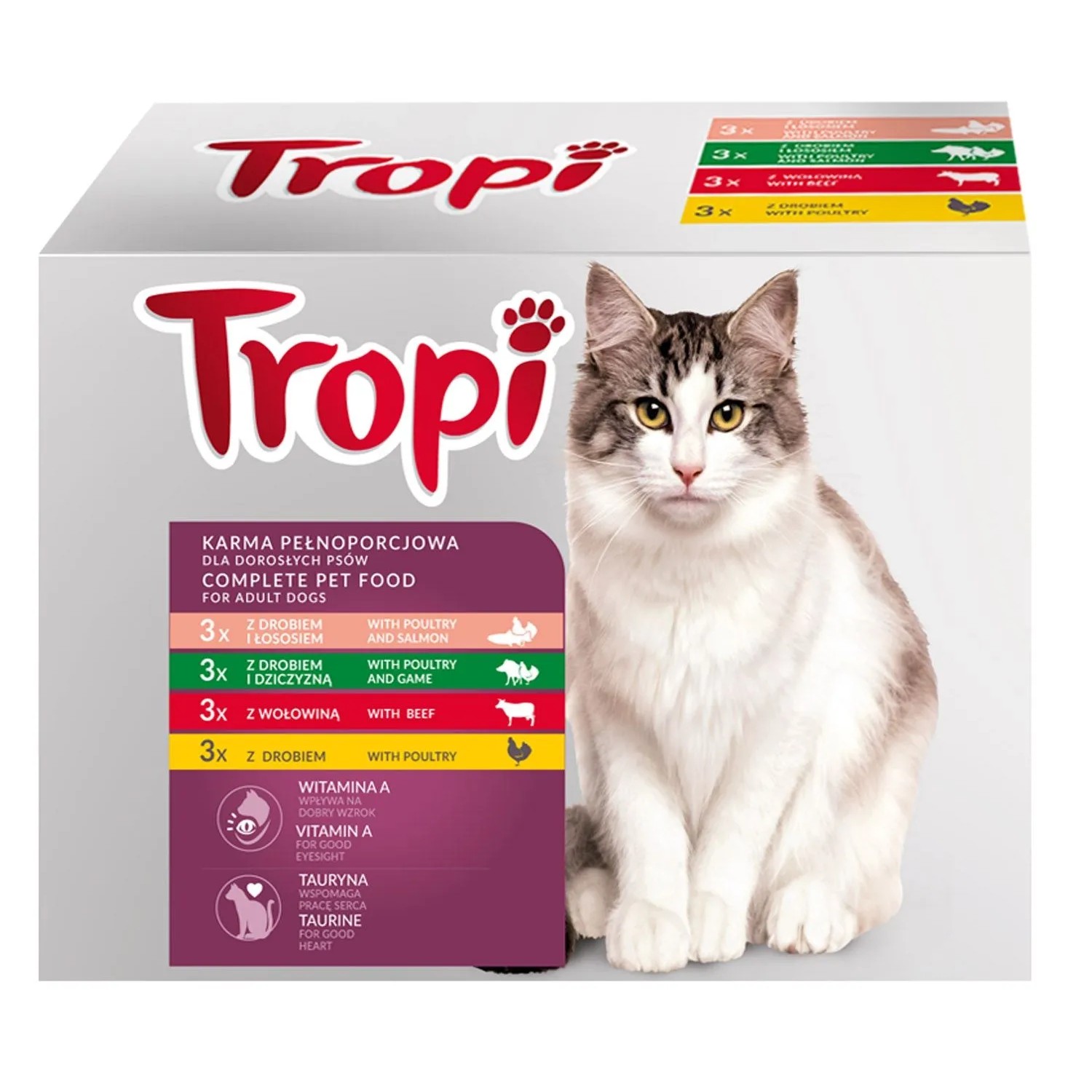 Tropi Mokra karma dla kotów, mix smaków 12x100 g
