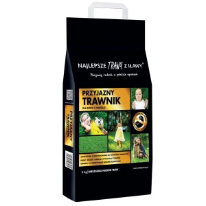 Opakowanie nasion traw t.b.t., odpowiednie dla dzieci i zwierząt. Idealne na trawnik odporny na deptanie.