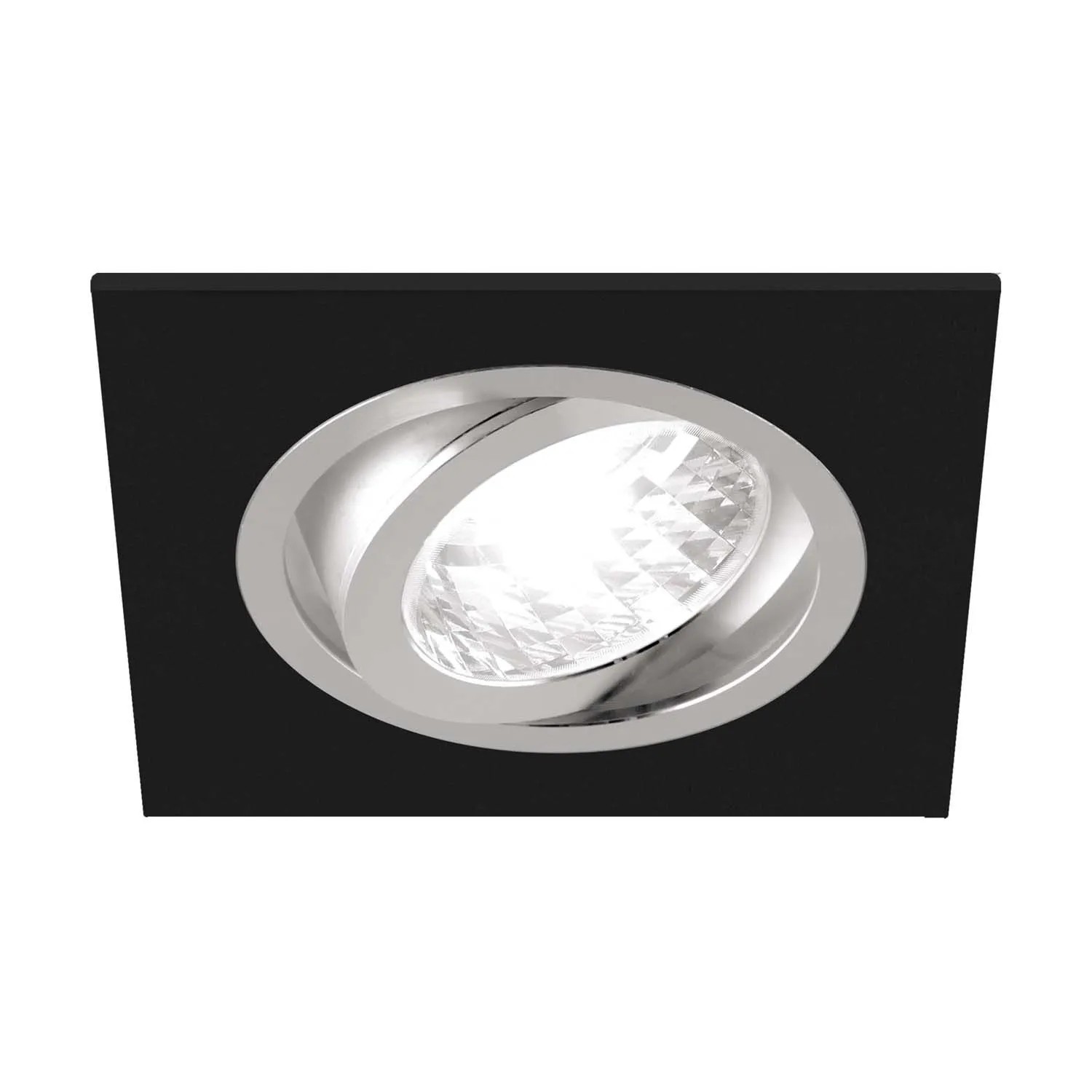 Struhm Lampa podtynkowa ALUM D 1xGU10 50W 9,3x9,3cm mat.czarna/chrom