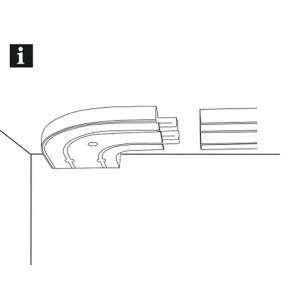 Gardinia GE2 okrągłe łuk, 2 szt., biały, do 2-biegowej szyny zasłonowej, kąt 90°.