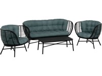 Komplet mebli wypoczynkowych WAVELAND zielony 4-częściowy