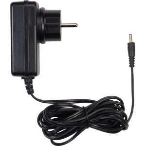 Czarna ładowarka do markizy pełnokasetowej z kablem i wtyczką.