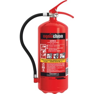 Czerwona gaśnica do użytku w nagłych wypadkach w kategorii akcesoria samochodowe i pierwsza pomoc.