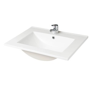 Umywalka nablatowa t.b.t., biała ceramika z baterią.