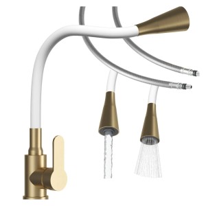 Granitan Bateria kuchenna elastyczna Flexo biało-złota