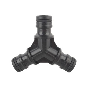 Czarny trójnik do rur wodnych, kategoria: akcesoria.