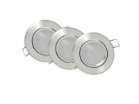 Polux Zestaw oczek ruchomych LED SUN OLAL srebrne połysk 3x3,5W GU10