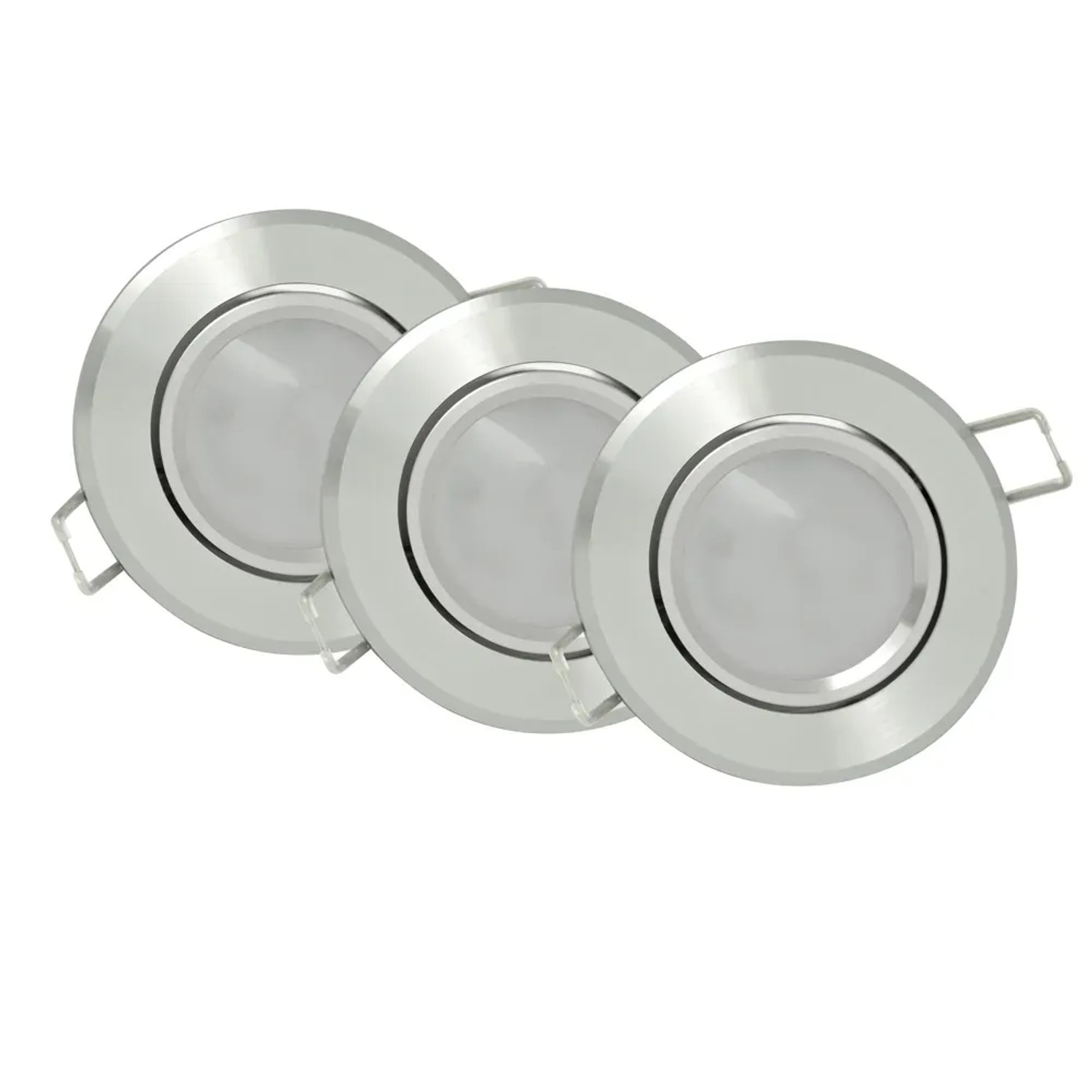 Polux Zestaw oczek ruchomych LED SUN OLAL srebrne połysk 3x3,5W GU10