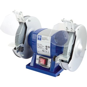 t.b.t. Szlifierka stołowa z osłonami i tarczami szlifierskimi.