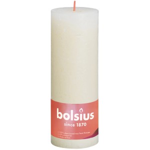 Świeca rustykalna Bolsius Shine, 19 cm, Miękka Perła, dla przytulnej atmosfery.