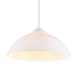 Nowoczesna biała lampa wisząca do salonu.