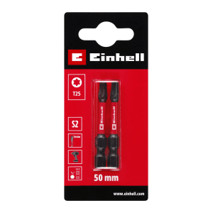Zestaw bitów udarowych Einhell, 2-częściowy, T25, 50 mm, do wkrętaków i wkrętarek akumulatorowych.