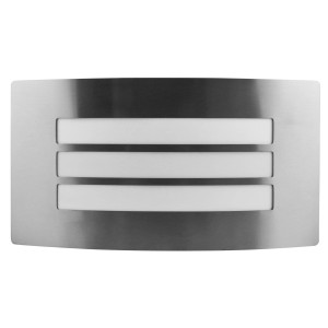 Nowoczesny kinkiet zewnętrzny t.b.t. ze stali nierdzewnej z trzema szczelinami świetlnymi.