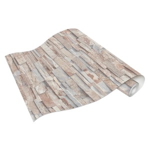 Rolka tapety t.b.t. ze wzorem kamienia do dekoracji ścian.