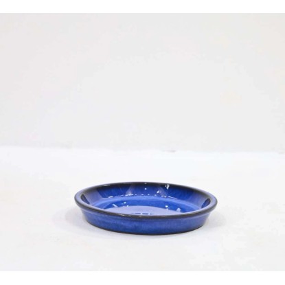 Podstawka ceramiczna szkliwiona niebieska - 28 cm