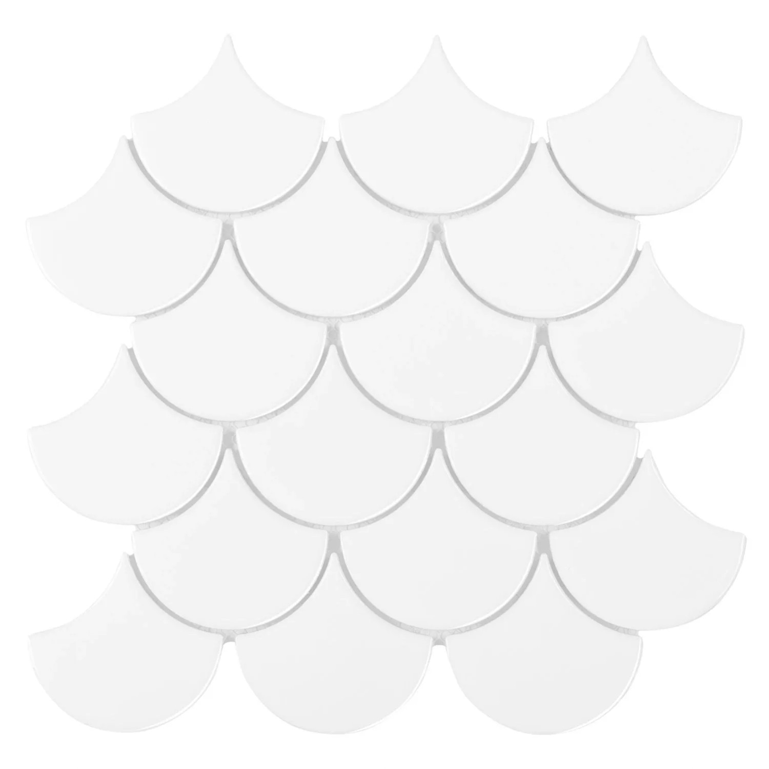 Mozaika Fish scale white mini 29,6 x 30 cm