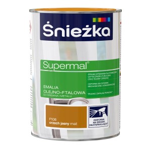 Śnieżka Supermal Emalia, orzech jasny mat, do drewna i metalu.