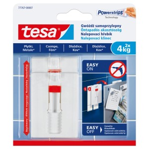 Tesa Powerstrips gwóźdź samoprzylepny, 2 sztuki, do 4 kg, regulowany.