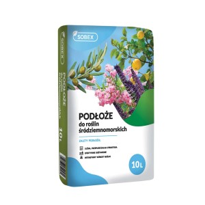 Ziemia SOBEX do roślin śródziemnomorskich, worek 10L. Uniwersalna ziemia do ogrodu i na balkon.