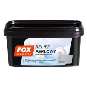 Wiadro farby efektowej Relief Perłowy marki Fox Dekorator, kolor srebrny.