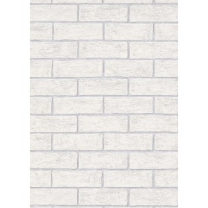 Biała tapeta z motywem cegieł do dekoracji ścian.