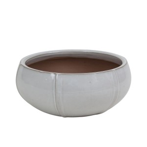 Donica Rib szkliwiona biała - 33,5x14 cm