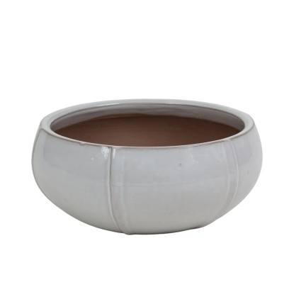 Donica Rib szkliwiona biała - 43,5x17,5 cm